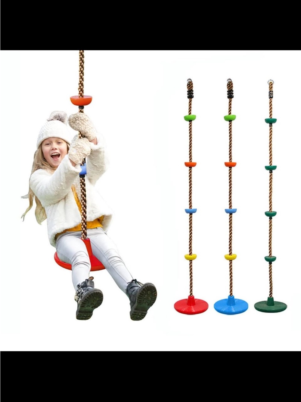 Kids Outdoor Rope Swing with Red Seat - Fun Climbing & Swinging Toy